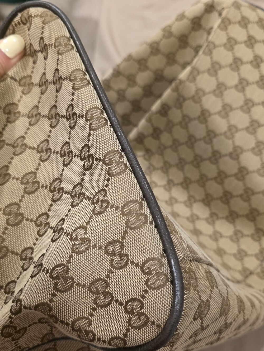 GUCCI GG Monogram Web Large Collapsible Carry On Duffle Beige Brown - Picture 6 of 12